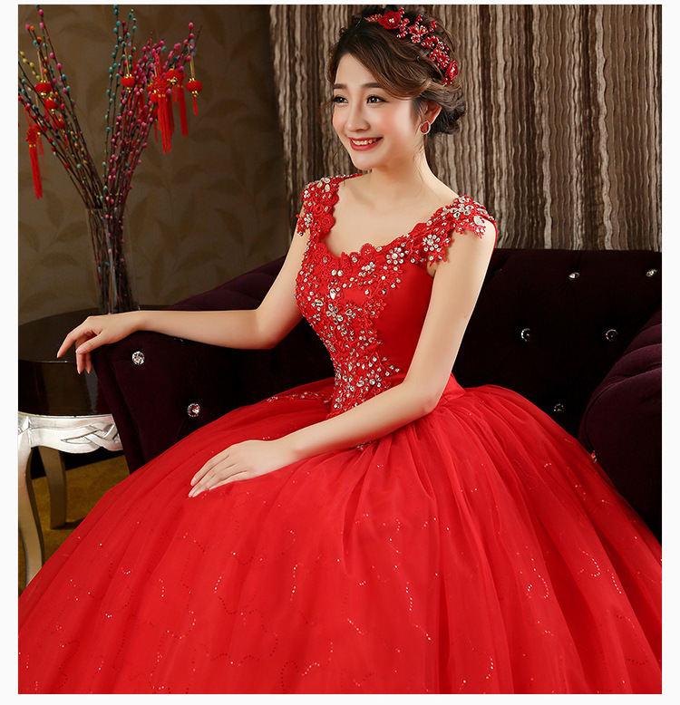 

New Spring and Summer cheap white wedding frock lace up princess wedding dress romantic wedding gown dresses vestido de noiva