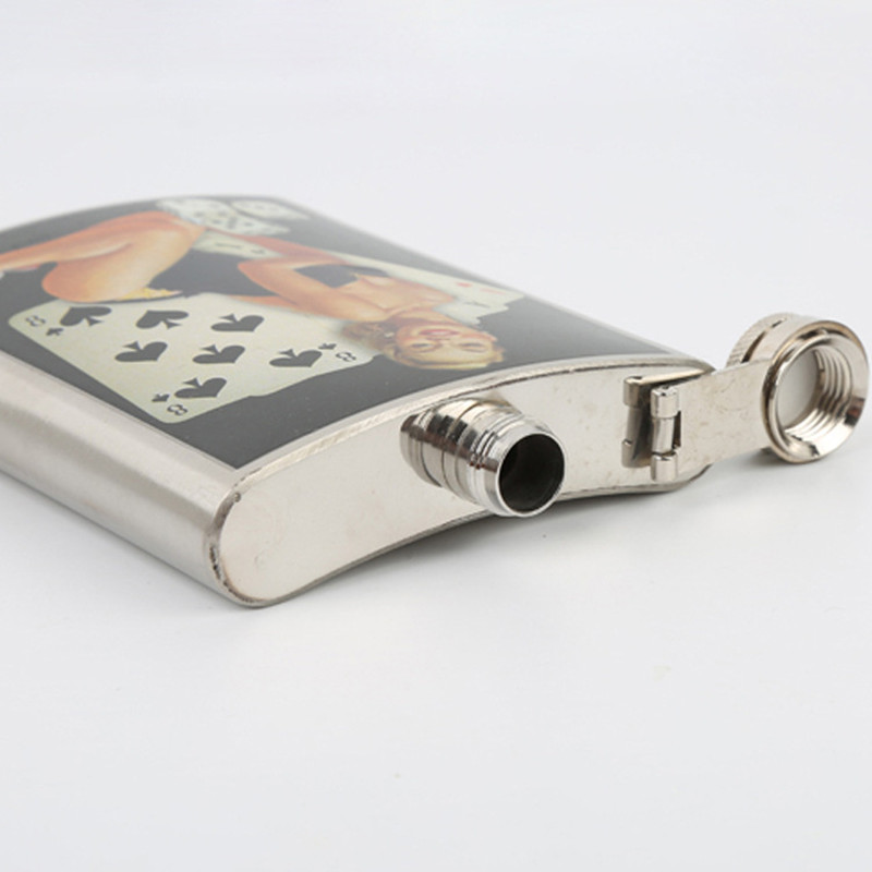 

Creative Popular Stainless Steel Hip Flask 8oz Female Model Whiskey Liquor Wine Flask Personalized Outdoor lagon Preferred