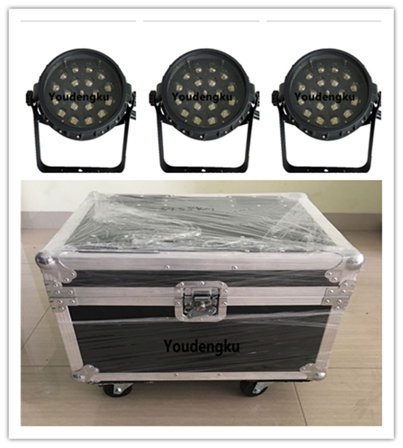 4 pieces 18pcs*10w Outdoor waterproof rgbw led par 64 ip65 waterproof dj lights led zoom par with case-image-412290126