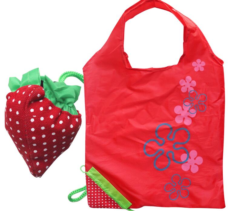 

Cute Friendly Bag Shopping Bag Super Nylon Multi-function Berries Eco Bags Foldable Tote Strawberry Logo Size Customized Ifolb, Red;black