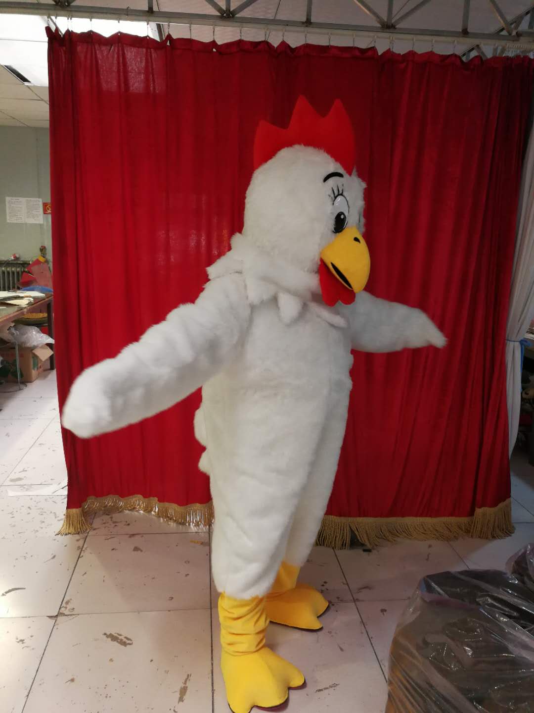 

Real Pictures White chicken mascot costume Adult Size free shipping