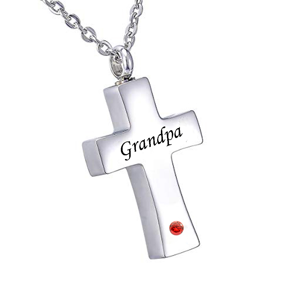 

Personalized jewelry Cross Urn Necklace For Ashes Keepsake grandpa Memorial Urn Pendant Stainless Steel Cremation Jewelry