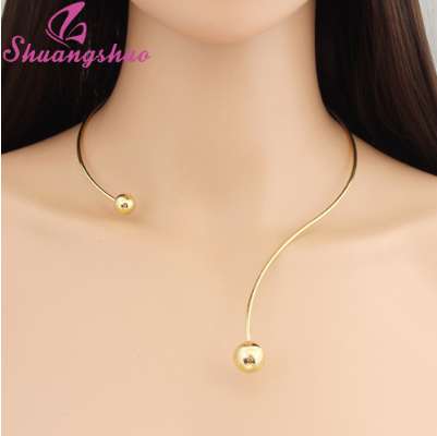 

Shuangshuo New Fashion Simple Torques Collar necklace for women Personality Women Collar Necklaces Maxi Chokers