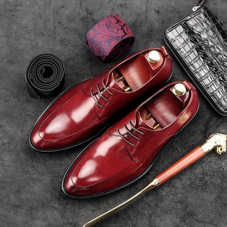 

Designer Men Black Formal Shoes Fashion Round Toe Lace Up Trending Leather Shoes For Man Dress Shoes Size 37-44 Office