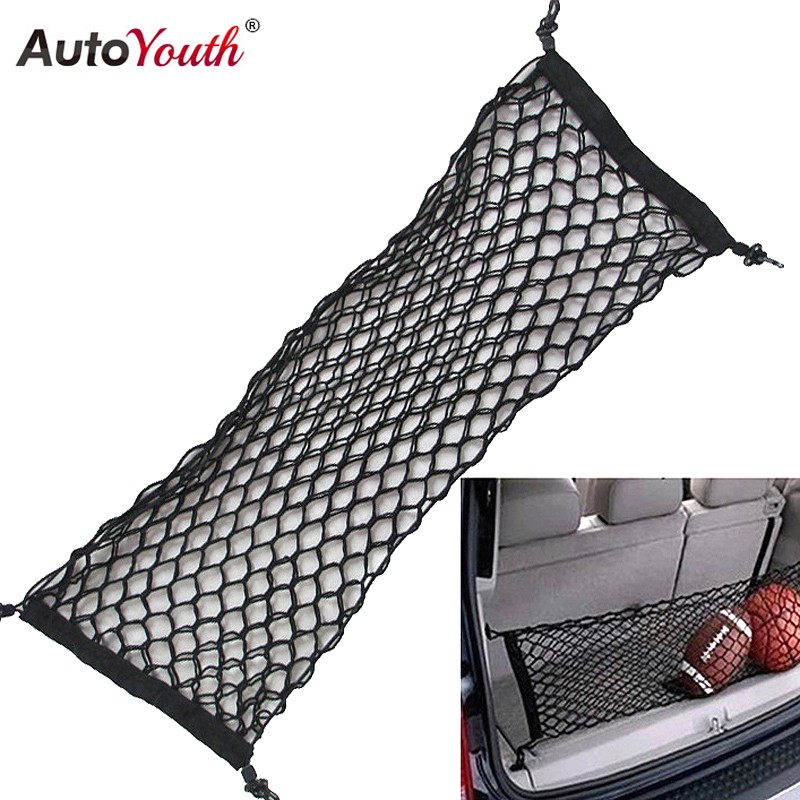 Universal car Trunk cargo organizer portaoggetti posteriore elastico maglia netto del tronco con 4/ ganci Storage net cargo Carrier pickup Truck Bed