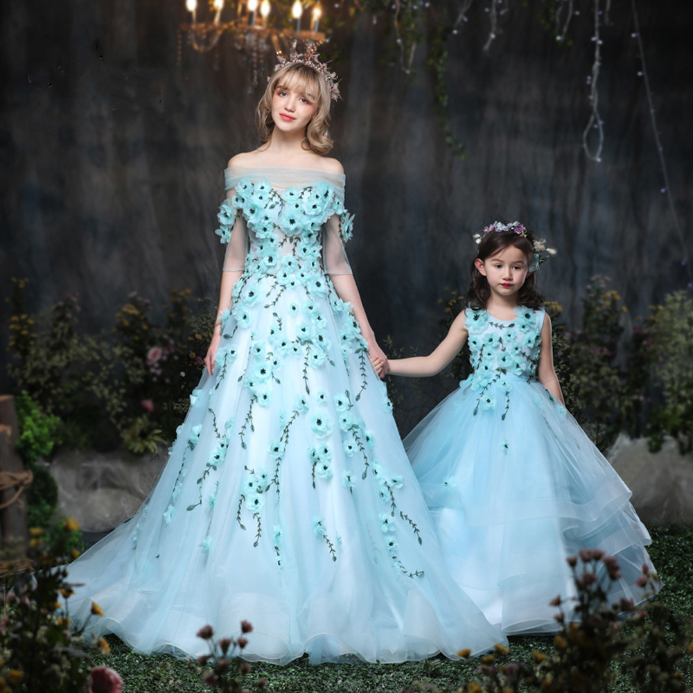 long gown for mom and daughter