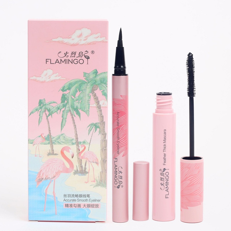 

FLAMINGO Brand Long-lasting Thick and Curling Mascara Eyeliner Pencil Beauty Make up Set Black Eyelash Mascara Eyeliner Cosmetics Kits