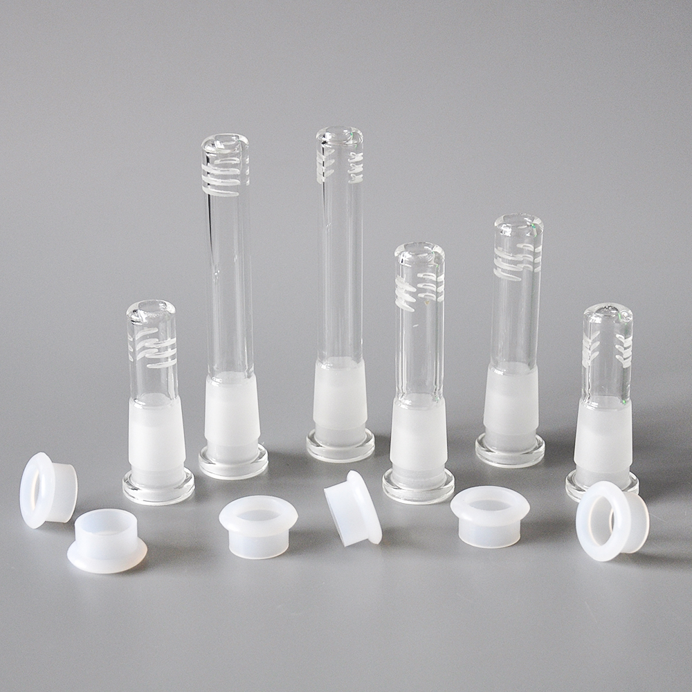 

Six Cuts Glass Downstem for soft glass bong 18.8mm downstem into a 14mm bowl 3cm/5cm/8cm for choice glass down stem diffuser/reducer