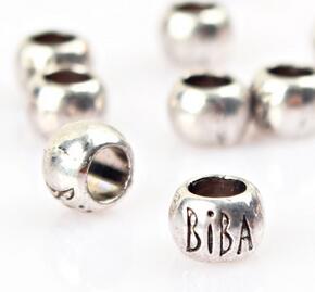 

Silver DREADLOCK BEADS Tibetan Metal Charm Bead DIY Hair Accessories Decoration 5mm Hole Beads Letter BIBA