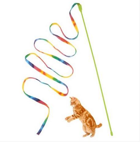 

Free shipping Wholesales Pet Cat Toys Cute Funny Rod Wand Plastic Toy for Cats Rod Interactive Toys