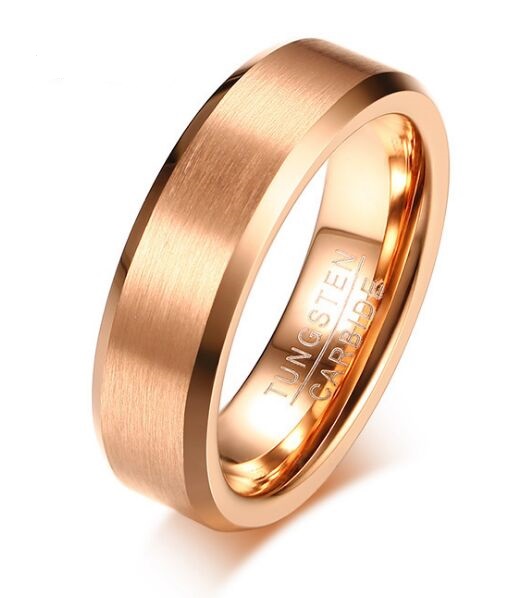 

Wedding Ring 6mm rose gold brushed Tungsten Carbide mens ring for men and women comfort fit HOT SALE in USA and Europe