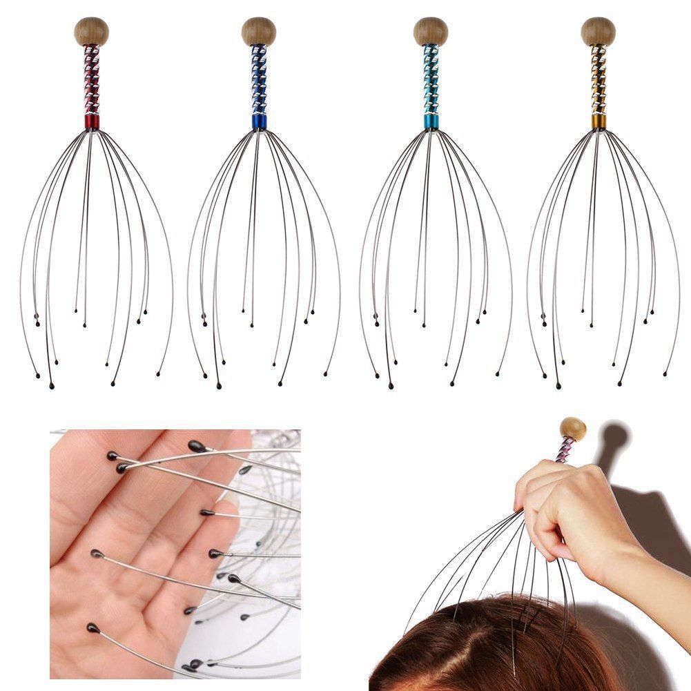 Octopus Scalp Head Massager Scratcher Pain Relief Pressure Relaxer Random Color-image-414708576