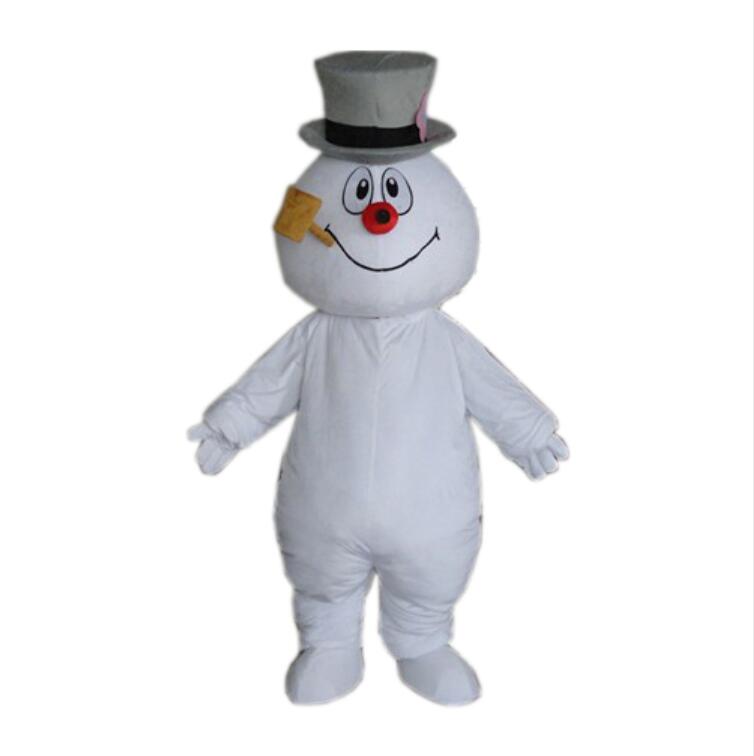 

Frosty Snowman Mascot Costumes Animated theme Christmas snowman Cospaly Cartoon mascot Character adult Halloween Carnival party Costume, As show