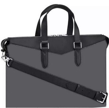 

CLASSIC BRANDED MEN black letter EXPLORER briefcase M40566 bags gentleman Black Leather laptop bag male Shoulder briefcases, Black flower