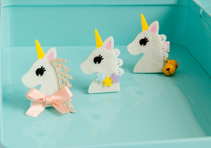 

Wholesale Boutique 15pcs Fashion Cute Felt Unicorn Hairpins Kawaii Solid Felt Horse Animal Hair Clips Hair Accessories Headware
