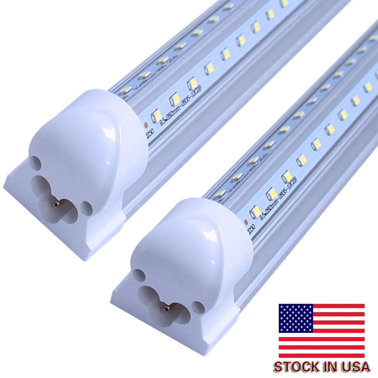 

JESLED T8 8FT LED Tube rotating Integrated V Shape 4ft 5ft 6ft Cooler Door Leds Tubes Integrated Double Sides UL