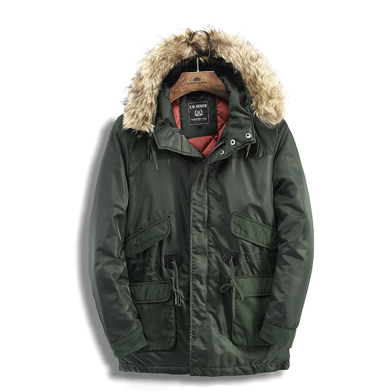 

2018 winter new men' fashion jacket long hooded winter warm cotton clothing parkas man clothing casaco masculino XD578, Black