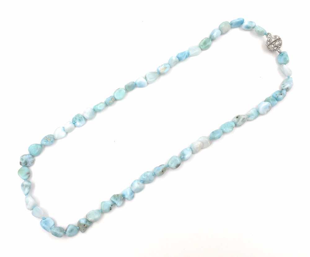 Moda 6mm Azul Larimar cuarzo ronda granos 15/" Strand