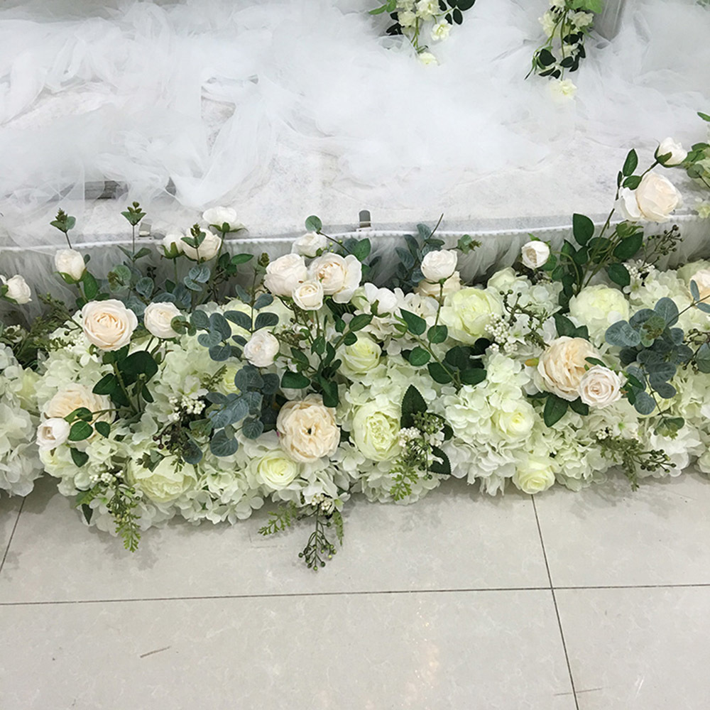 Atacado flor artificial mesa de centro de mesa de casamento arco corredor  de mesa pivilon pano de fundo flores decoração da parede