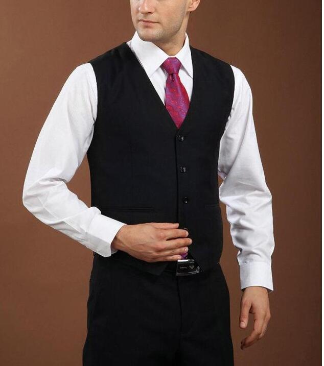 

2019 Black Groom Vests For Groomsmen Wedding Party Vest Slim Fit Mens Vests Custom Made Plus Size British Style Groom Wear, Purple
