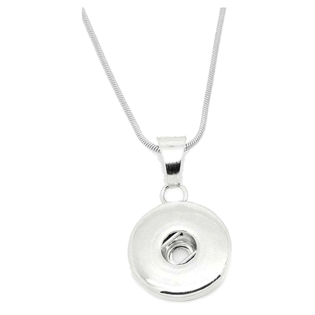 Joyería de Moda Collares Metal Redondo Colgante Cadena de Mujer Hombre Con Botones De Ajuste De Presión