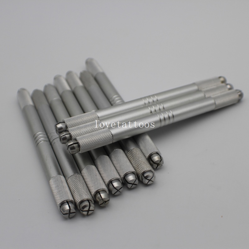 

10 Pcs Two Used Microblading Pen Eyebrow Manual Tattoo Pen Permanent Makeup Needle Handmade Handle Tool 3D Cosmetic Tattoo