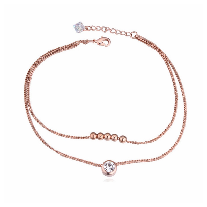 

Woman charm Large size Bracelets Anklet chain link Jewelry - 22cm, Golden;silver