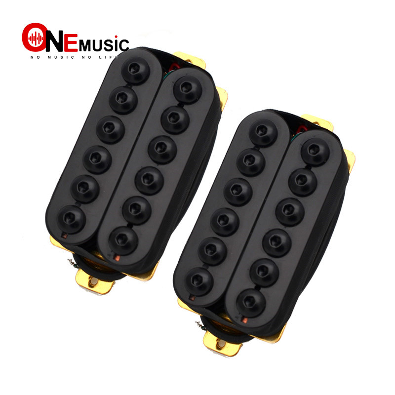 

A Set Adjustable Metal Double Coil Electric Guitar Pickups Humbucker Punk Black