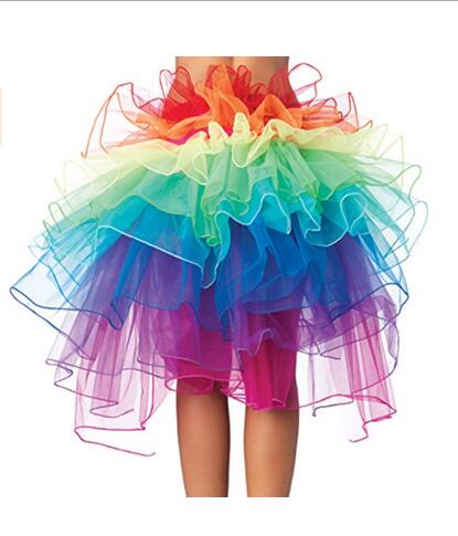 

Sexy Rainbow Tutu Skirt Organza Tulle Tutu Skirts Adult Dancing Tutu Clubwear Costume Colorful Layered Skirts, Multi