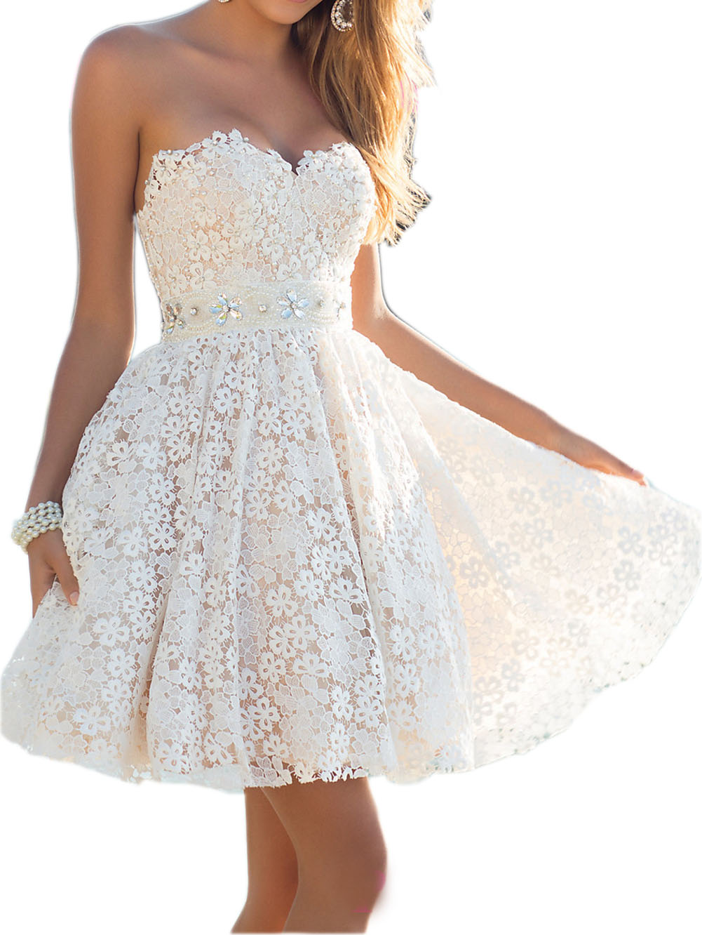 

Short Wedding Dress Bohemian Style Date Night, Cocktail Party beach wedding dress Knee Length Lace Wedding Dress RLL009, Ivory