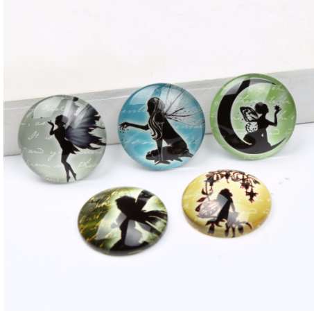 

onwear 20pcs 25mm mix fairy angel photo round glass cabochons diy handmade jewelry accessories for pendant necklace making