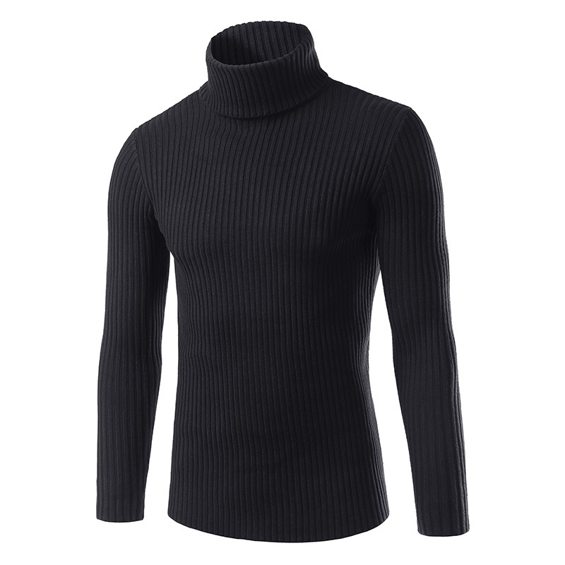 Autumn and winter 2018 new men's brand sweater casual solid color turtleneck men's Slim high quality warm knitted pullover M-3XL L18100803