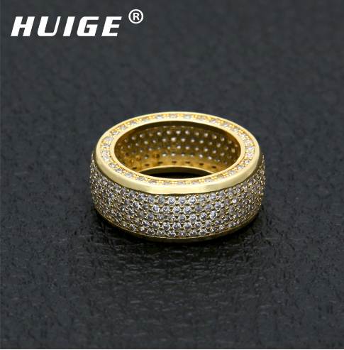 

Copper Punk CZ Ring Hip Hop Mens Micro Paved Cubic Zircon Finger Ring #8 #9 #10 #11