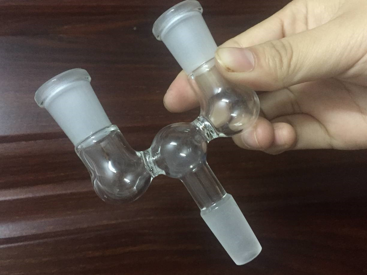 

DOUBLE BOWL 14mm 18mm Reclaim Catcher Adapters Female Male adapter Glass Drop Down Adapters For Oil Rigs Glass adapter for bong