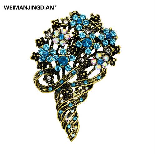 

Antique Gold Color Vintage Style Flower Basket Brooches and Pins for Women in Assorted Colors