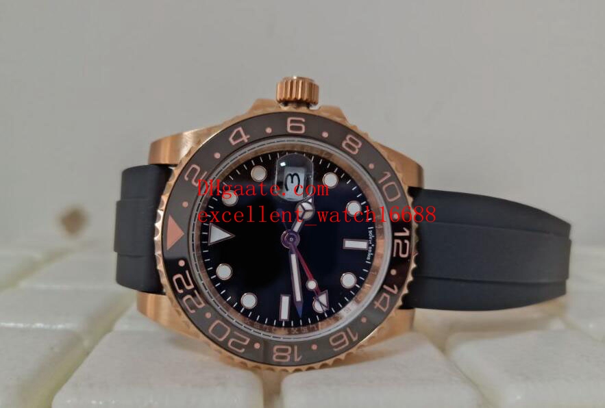

High Quality Luxury watches 40 mm 116710LN 116713 LN 18k Rose Gold Ceramic Bezel Black Dial Asian 2813 Automatic Mechanica Rubber Strap