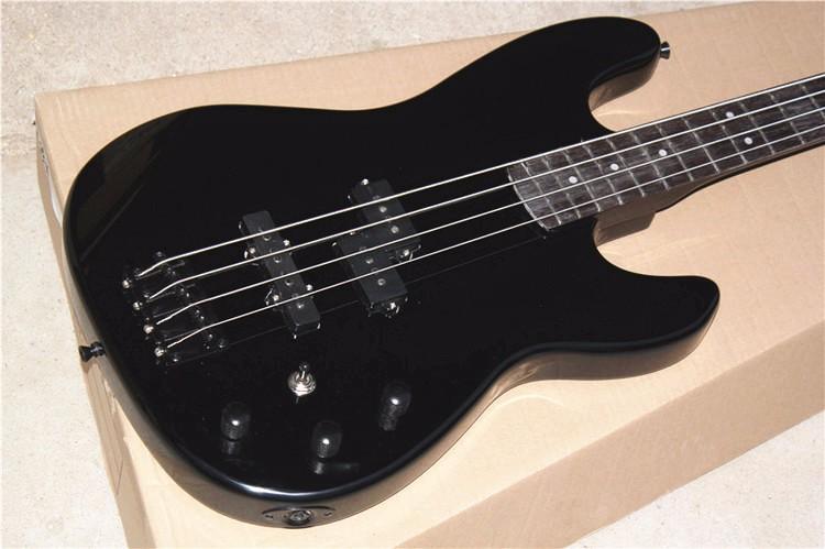 

Factory WholOKalel special 4 strings whole black body electric bass guitar with black hardware,-17-11