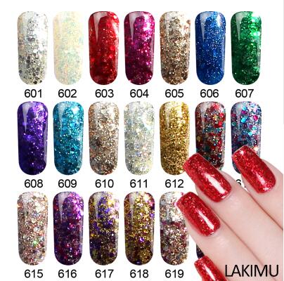 Vernis de zation diamant paillettes UV Gel vernis imbiber miroitant Nail Art le plus récent diamant brillant paillettes émail Permanent Gel Lacqu