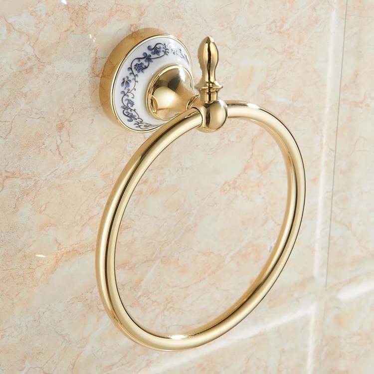 

Bullet brass gold Finished Bathroom towel ring bathroom Accessories black Towel rack /Towel shelf /Towel Bar, Gold;silver