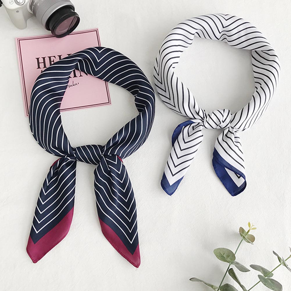 

Bandanas 70*70cm Women Multifunction Silk Scarf Satin Small Square Shawls Handle Bag Ribbon Ladies OffFoulard Neckerchief