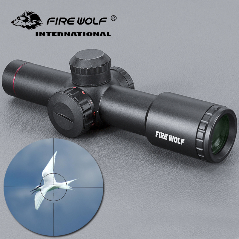 

FIRE WOLF Tactical AK47 AK74 AR15 Hunting scope 4.5X20 Red Illumination Mil-Dot Riflescope For Airsoft Sniper Rifle