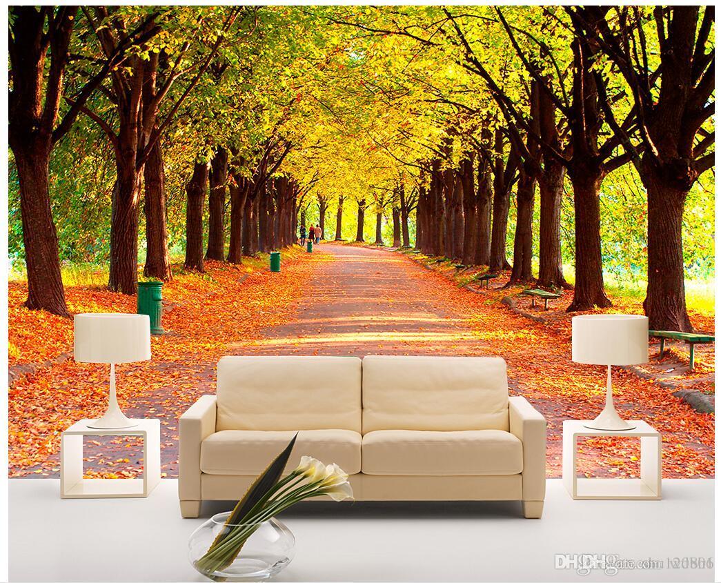 

3d room wallpaper cloth custom photo Maple leaf background wall of forest 3d wall murals wallpaper for walls 3 d print fabric wall covering, Picture shows