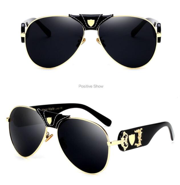 

High Quality Classic Pilot Sunglasses Designer Brand Mens Womens Sun Glasses Eyewear Gold BLACK BROWN 60MM Glass Lenses