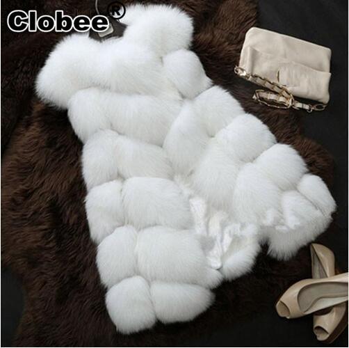 2018 Winter Fur Vest coat Luxury Faux Warm Women Coat Vests 2017 Winter 2018 furs Women's Coats Jacket Gilet Veste 4XL
