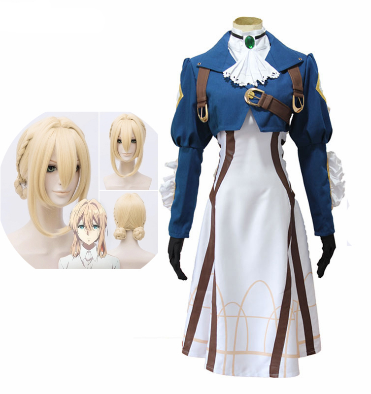 

Violet Evergarden Cosplay Costume Japanese Anime Cosplay Clothes Wigs Party Dress Halloween Costumes For Women