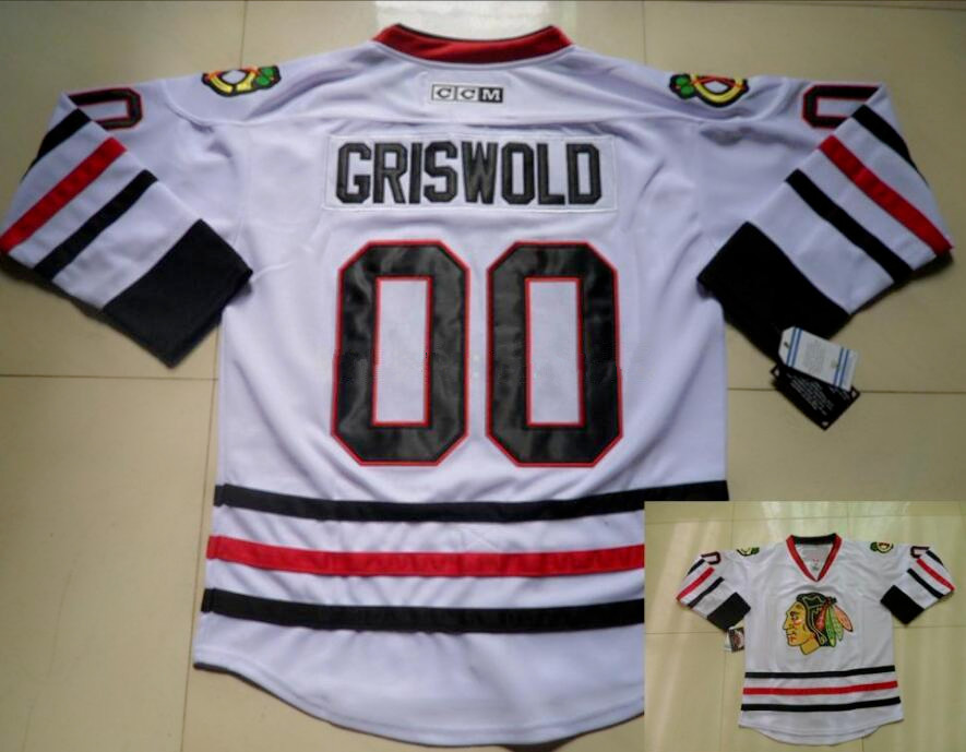 

Men Chicago Blackhawks 00 Clark Griswold Jersey CCM Vintage White Red Black Hockey Jerseys Cheap Size S-XXXL Stitched Top Quality