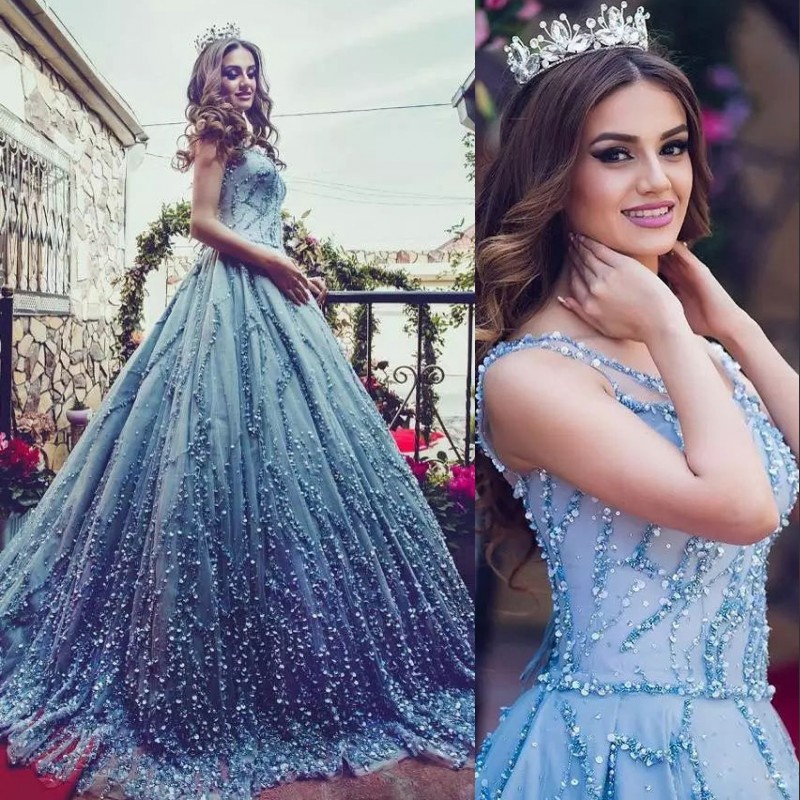 

Luxury Sparkling Sequins Pearls Prom Dresses Gorgeous Dubai Applique Sleeveless A-Line Evening Dress Custom Made Celebrity Red Carpet Dress, Brown