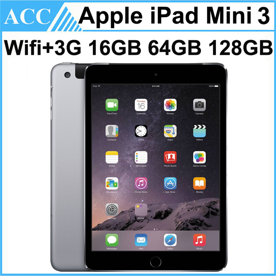

Refurbished Original Apple iPad Mini 3 WIFI + 3G Cellular 16GB 64GB 128GB 7.9 inch Retina Display IOS Dual Core A7 Chipset Tablet PC 1pcs