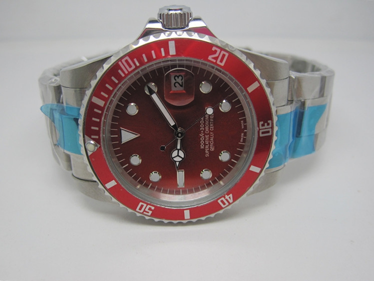 

High quality mechanical automatic watch Luxury watch men watches mens wristwatch red face r08