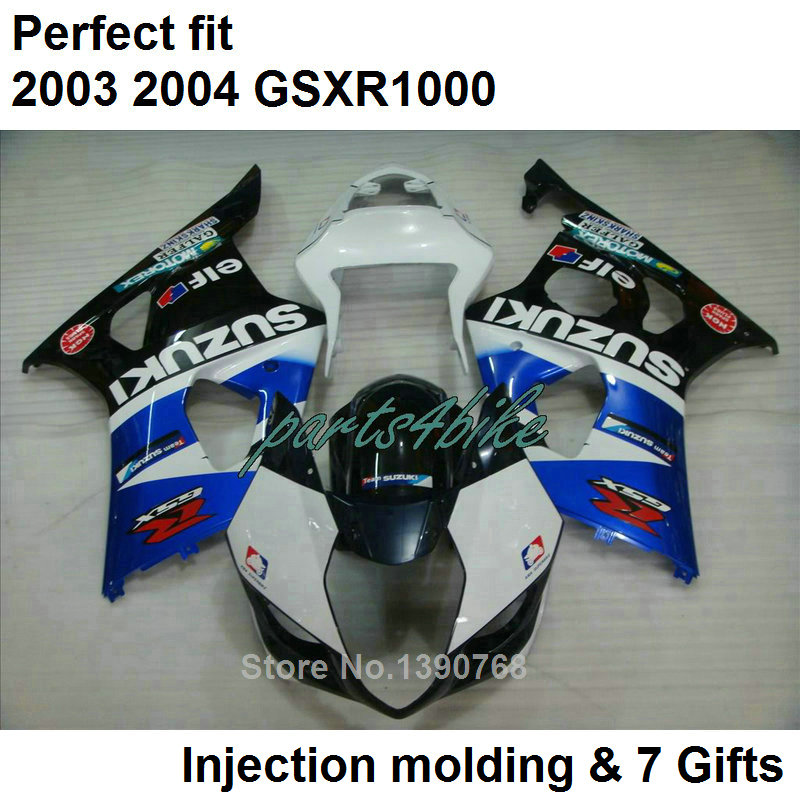 

White blue fairings set for SUZUKI GSXR 1000 K3 2003 2004 fairing kit GSXR1000 03 04 bodywork GSXR1000 WF693, Multi-color